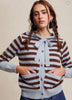 Striped Knit Hoodie Cardigan