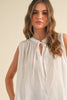 Sleeveless Tie Front Blouse
