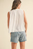 Sleeveless Tie Front Blouse