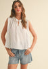 Sleeveless Tie Front Blouse