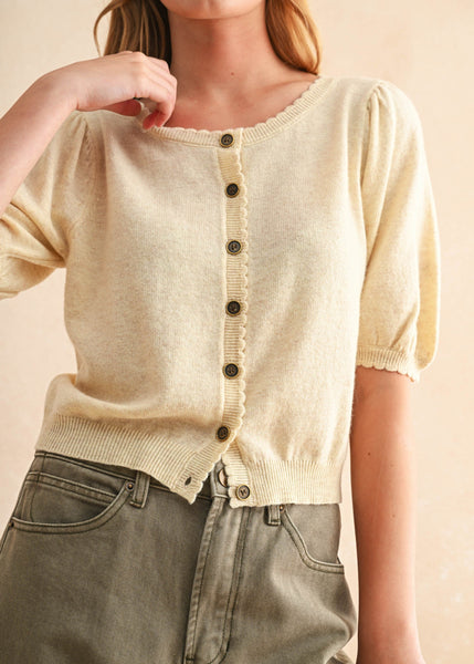 Puff Short Sleeve Cardigan