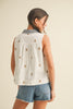 Embroidery Collared Tank
