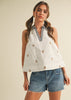 Embroidery Collared Tank