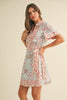 Mixed Print Wrap Dress