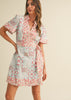 Mixed Print Wrap Dress