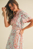 Mixed Print Wrap Dress