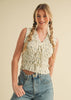 Smocked Floral Tie Top