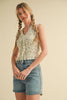 Smocked Floral Tie Top