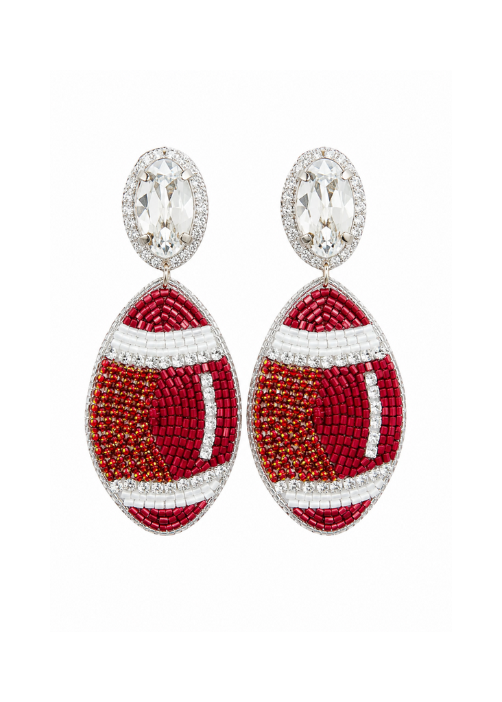 Beaded Maroon Footballs