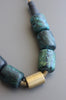 Geometric Green and Black Barrel Necklace