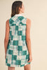 Plaid Patchwork Collared A-Line Mini Dress