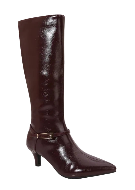 Pointed-toe Kitten Heel Knee-high Boot