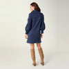 Charlee Faux Suede Pleated Sleeve Dress