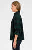 Gretchen Scott LLC - Ruffleneck Tunic - Black Watch Plaid - Navy/Green / L