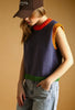 Color Contrasted Sleeveless Knit Top