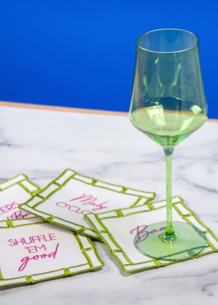 Mahjong Embroidered Cocktail Napkins
