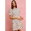 Polka Dot Smocked Bodice Puff Sleeve Mini Dress