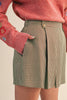 Houndstooth Pleated Shorts