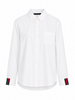 Ben Oxford Cloth Shirt - White w Hunter Green