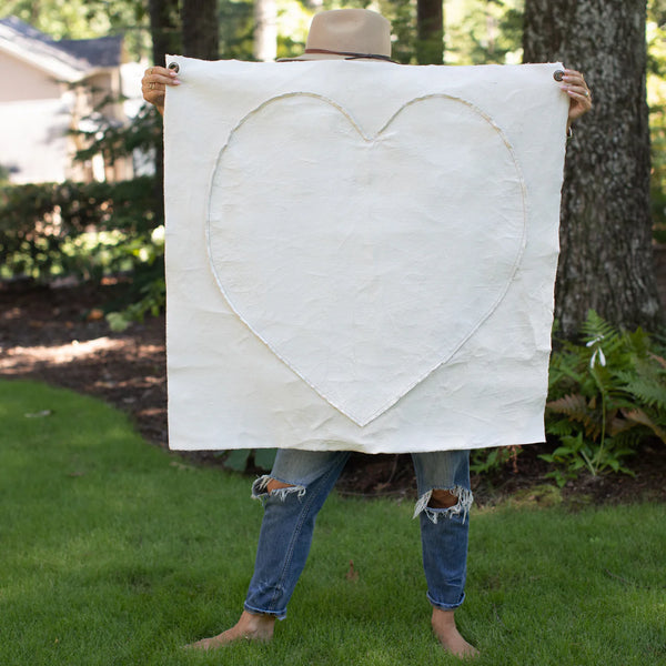 Stitched Heart Hand Painted Wall Hanging 36