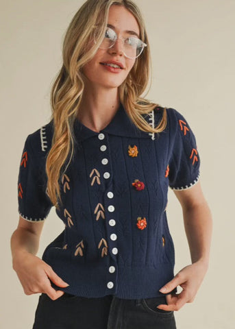 Hand Embroidered Cardi