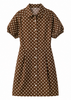 Polka Dot Twill Puff-Sleeve Mini Dress