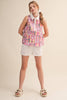 Plaid Patchwork Collared Sleeveless Top
