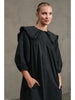 Cotton Ruffle Collar Smock Dress