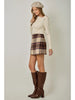 Multi Plaid Wool Blend Mini Skirt