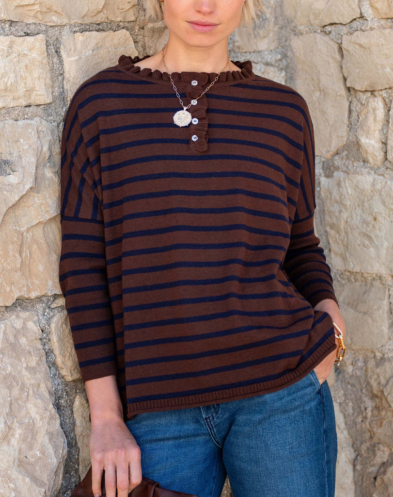 Catalina Cotton Ruffle Henley