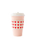 PINK WITH MINI RED HEARTS TO-GO CUPS (8 CT)