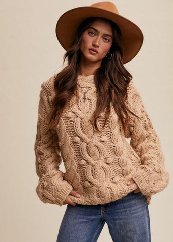 Tufted Dot Cable Chunky Sweater