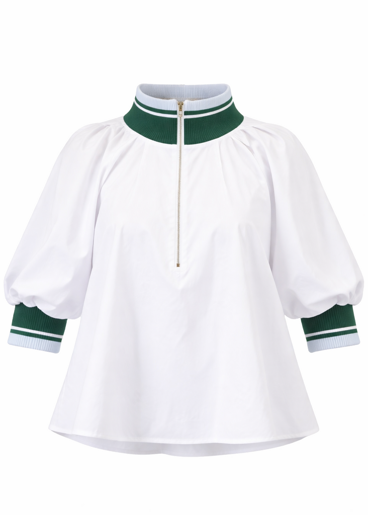 Mock Neck Zip Top