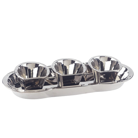 Silver Plated 3-D Horseshoe 4 pc Tray Set