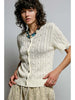 Casual Comfort Look Round Neck Cable Sweater Top