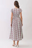 Floral Stripe Smocked Waist Midi Dress