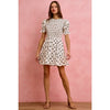 Polka Dot Smocked Bodice Puff Sleeve Mini Dress