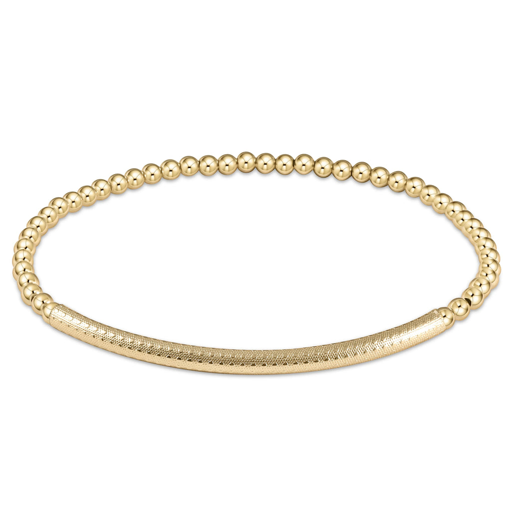 Bliss Bar Textured 3mm bead bracelet - gold