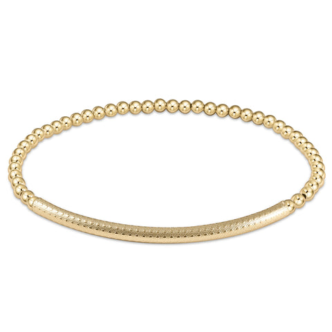 Bliss Bar Textured 3mm bead bracelet - gold