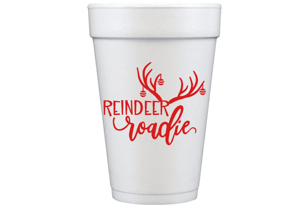Christmas Foam Cups 10 Pack Sleeve {Reindeer Roadie}