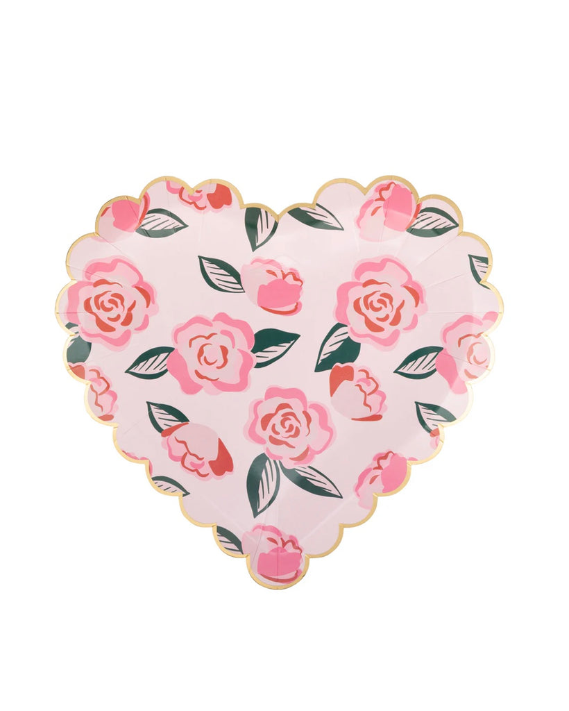 ROSES SCALLOPED HEART PLATE