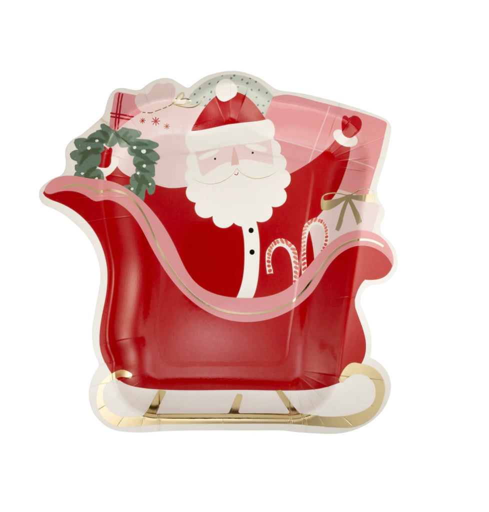 SANTA'S SLEIGH SHAPED PAPER PLATES