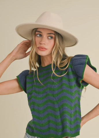 Wavy Stripes Sweater Top