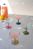 Coupe Glass with Colored Stem