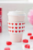 PINK WITH MINI RED HEARTS TO-GO CUPS (8 CT)