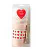 PINK WITH MINI RED HEARTS TO-GO CUPS (8 CT)