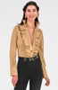 Gretchen Scott LLC - Ruffle Rumble Blouse - Ultra Suede - Brown / M