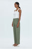 Nicole Full Length Wide Leg Pant- Soft Olive