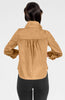 Gretchen Scott LLC - Ruffle Rumble Blouse - Ultra Suede - Brown / M