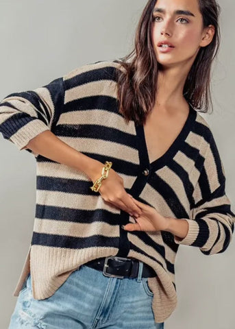 Cozy Striped Cardigan